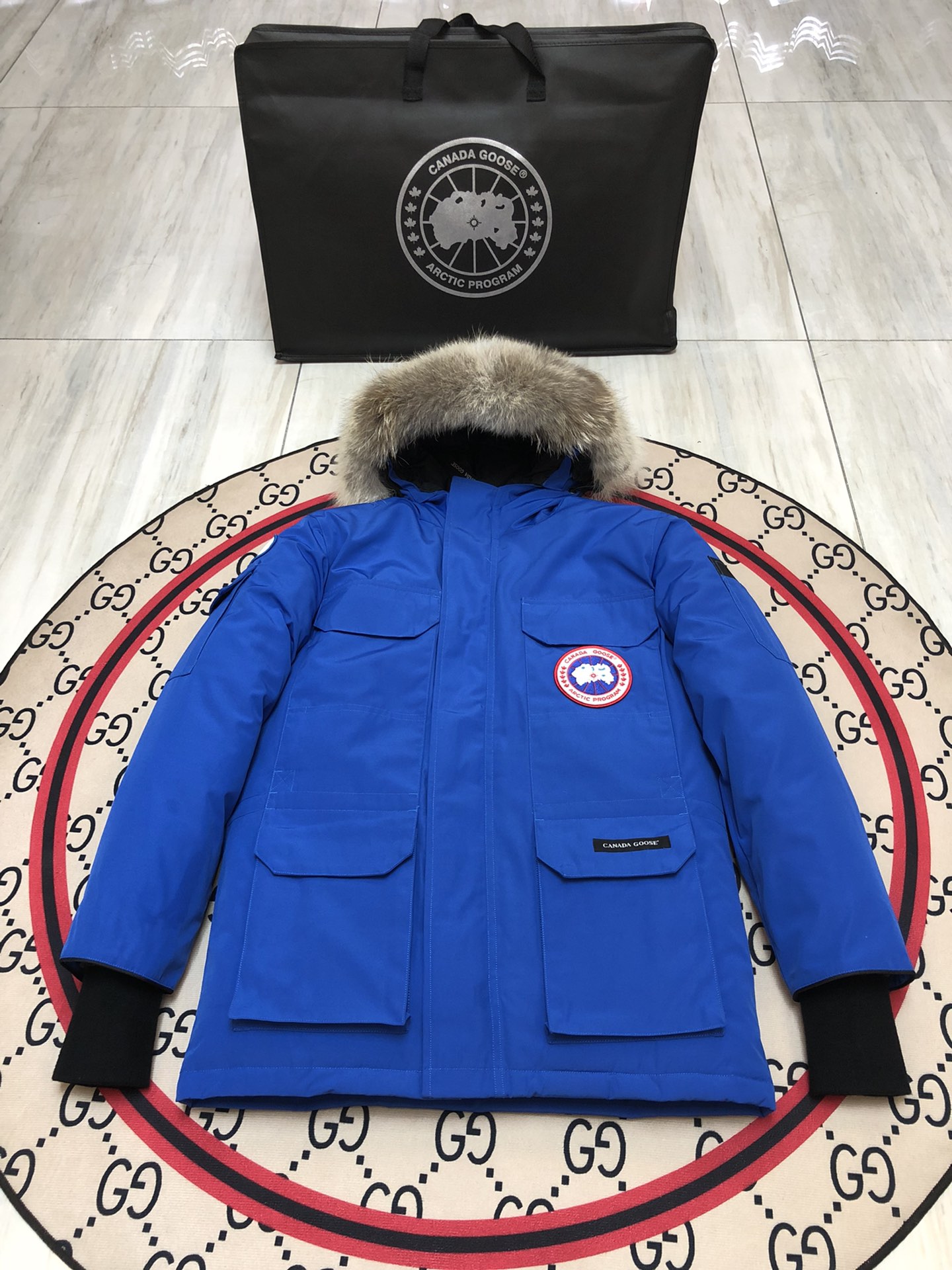 Canada Goose Expedition Parka Hooded Down Jacket Blue Canada Goose Expedition Parka Hooded Down Jacket Blue